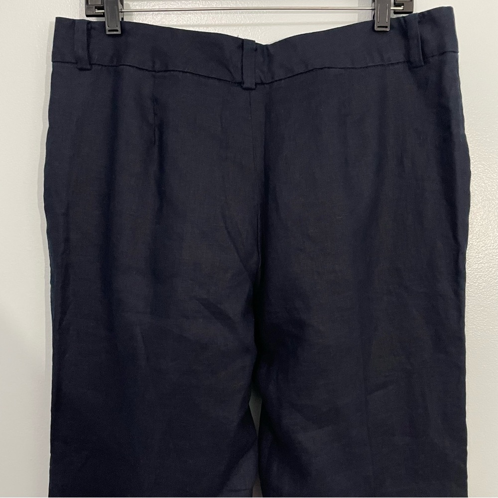 Chaps Navy Blue Linen Wide Leg Pants Size 14 - Picture 8 of 10